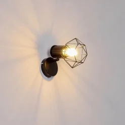 Applique murale Bardhaman Noir, 1 lumière