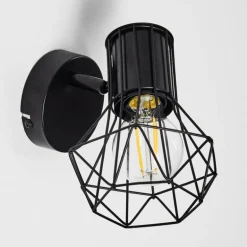 Applique murale Bardhaman Noir, 1 lumière