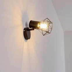 Applique murale Bardhaman Noir, 1 lumière