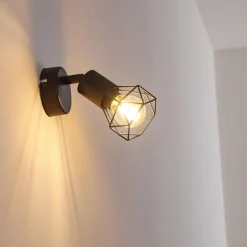 Applique murale Baripada Noir, 1 lumière