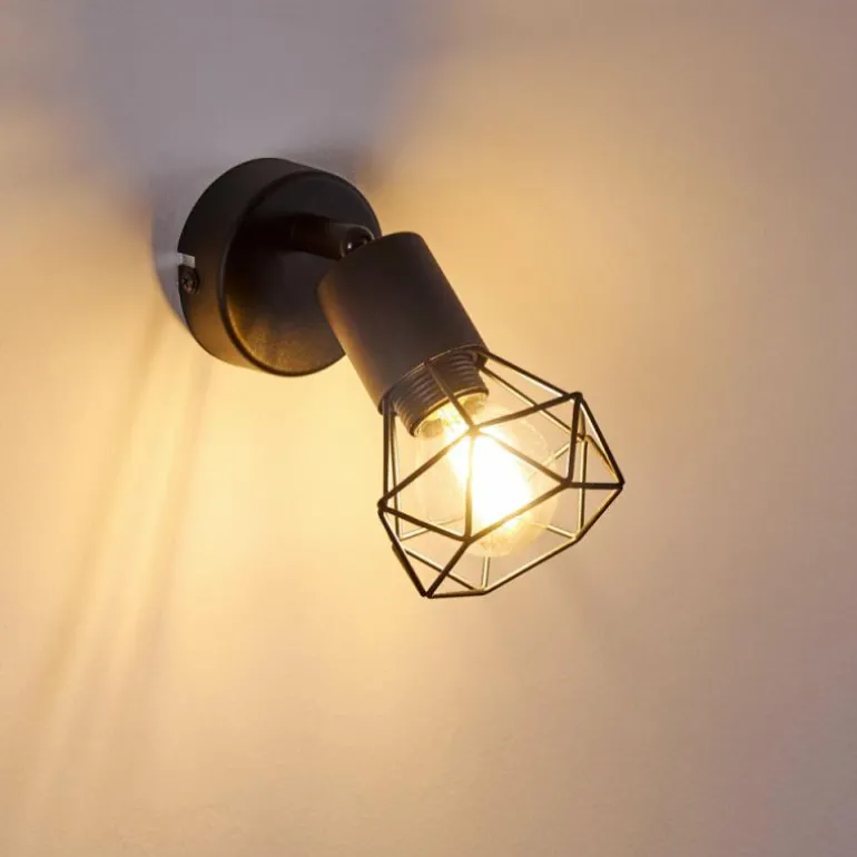 Applique murale Baripada Noir, 1 lumière