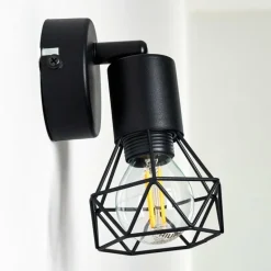 Applique murale Baripada Noir, 1 lumière