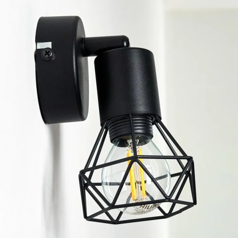 Applique murale Baripada Noir, 1 lumière