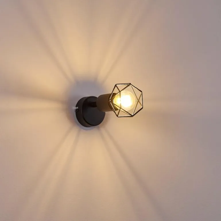 Applique murale Baripada Noir, 1 lumière