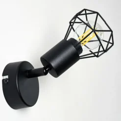 Applique murale Baripada Noir, 1 lumière