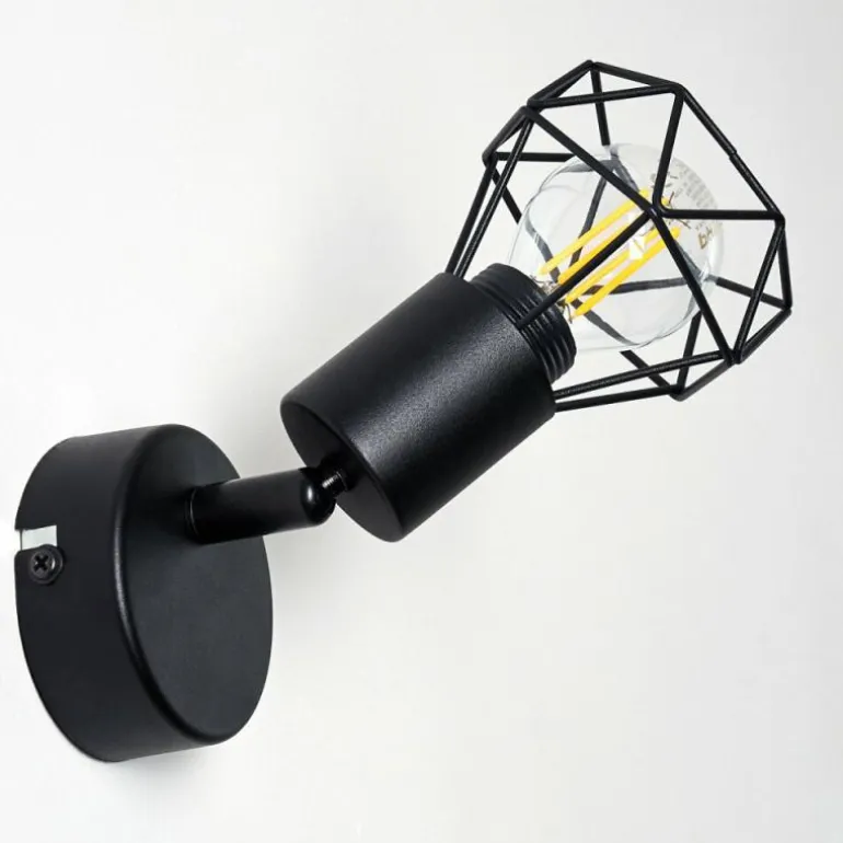 Applique murale Baripada Noir, 1 lumière