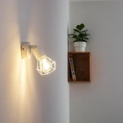 Applique murale Baripada Blanc, 1 lumière