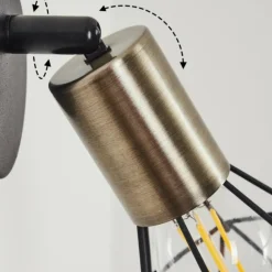 Applique murale Baripada Laiton, Noir, 1 lumière