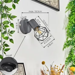 Applique murale Baripada Anthracite, Chrome, 1 lumière