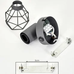 Applique murale Baripada Anthracite, Chrome, 1 lumière