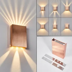 Applique murale Benin LED Cuivre, 2 lumières