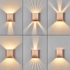 Applique murale Benin LED Cuivre, 2 lumières