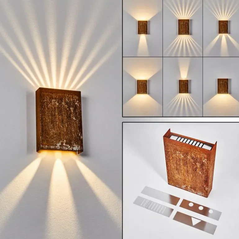 Applique murale Benin LED Rouille, 2 lumières