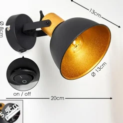 Applique murale Blackburn Noir, 1 lumière