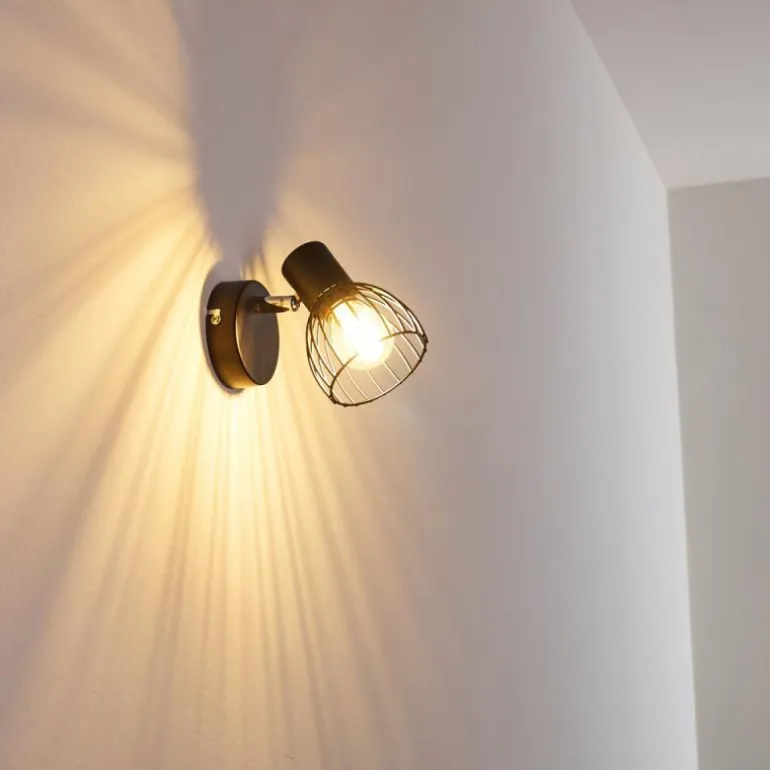 Applique murale Bolderslev Chrome, Noir, 1 lumière