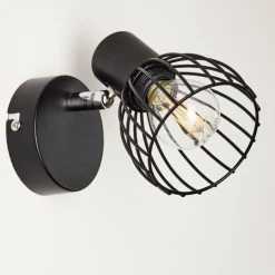 Applique murale Bolderslev Chrome, Noir, 1 lumière