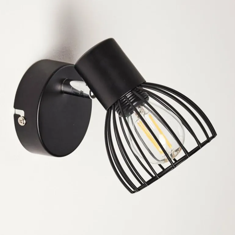 Applique murale Bolderslev Chrome, Noir, 1 lumière