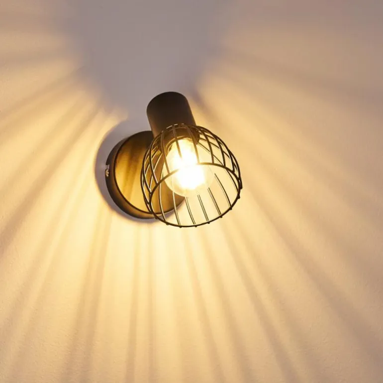 Applique murale Bolderslev Chrome, Noir, 1 lumière