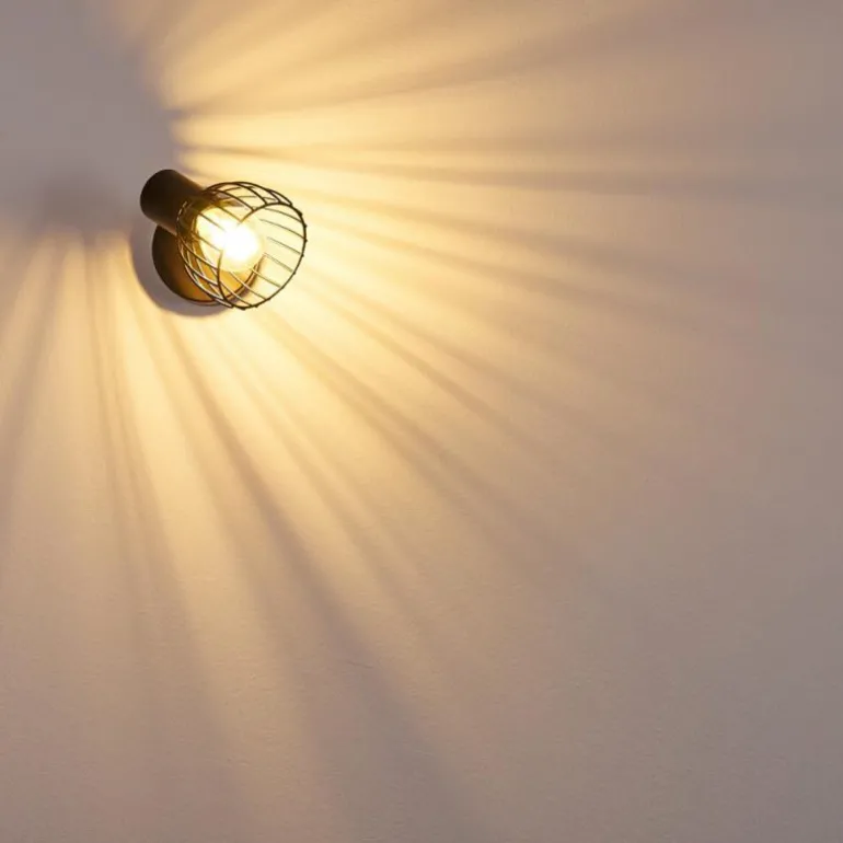 Applique murale Bolderslev Chrome, Noir, 1 lumière