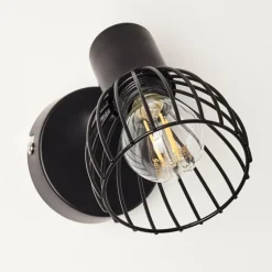 Applique murale Bolderslev Chrome, Noir, 1 lumière