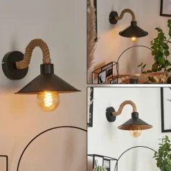 Applique murale Bolombolo Écru, Noir, 1 lumière