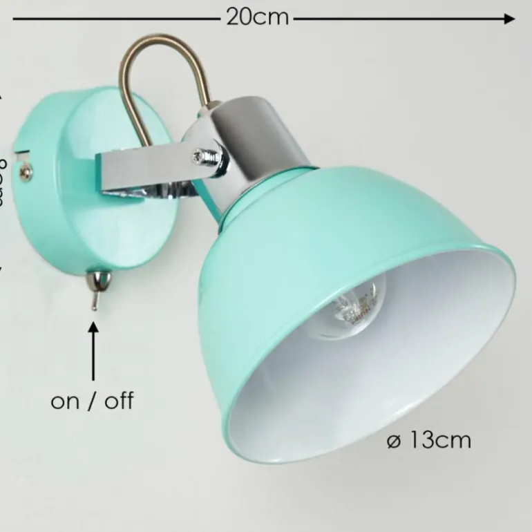 Applique murale Borik Turquoise, 1 lumière