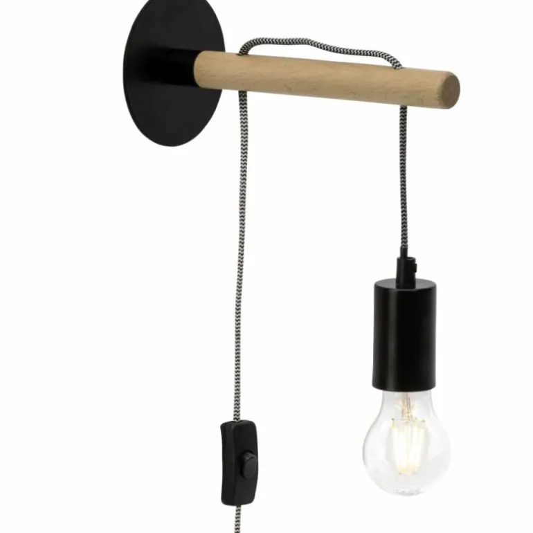 Applique murale Brilliant Jarbo Bois foncé, Noir, 1 lumière