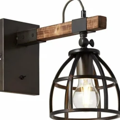 Applique murale Brilliant Matrix Bois foncé, Noir, 1 lumière