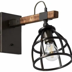 Applique murale Brilliant Matrix Bois foncé, Noir, 1 lumière