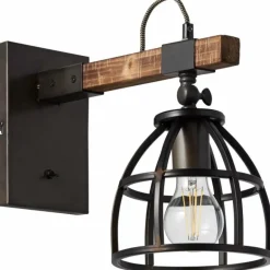 Applique murale Brilliant Matrix Bois foncé, Noir, 1 lumière