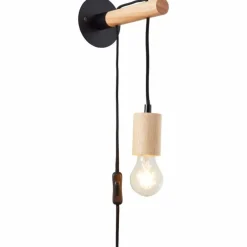 Applique murale Brilliant Jenji Bois foncé, Noir, 1 lumière