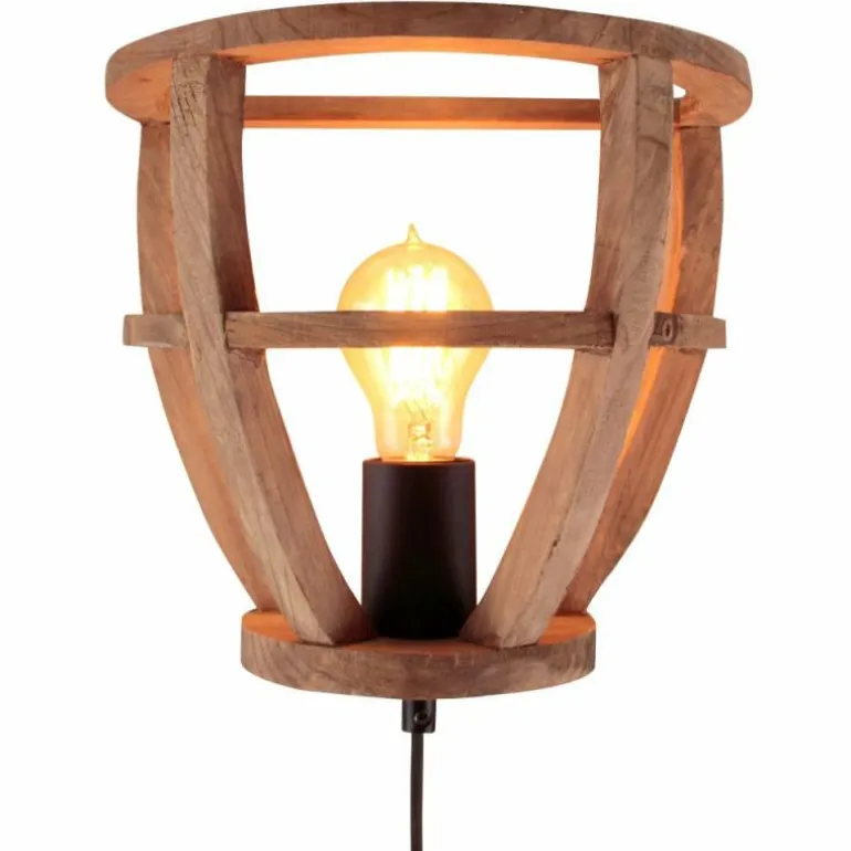 Applique murale Brilliant Matrix Wood Noir, 1 lumière