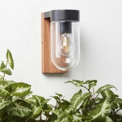 Applique murale Brilliant Cabar Bois foncé, Noir, 1 lumière