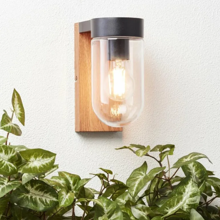 Applique murale Brilliant Cabar Bois foncé, Noir, 1 lumière