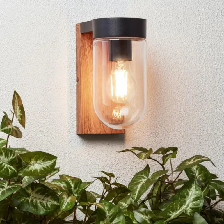 Applique murale Brilliant Cabar Bois foncé, Noir, 1 lumière