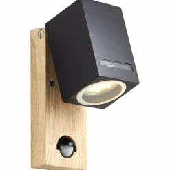 Applique murale Brilliant Galeni Bois clair, 1 lumière, Détecteur de mouvement