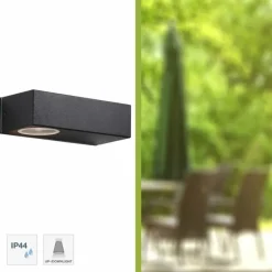 Applique murale Brilliant Abbot LED Anthracite, 2 lumières