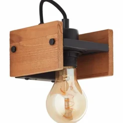 Applique murale Brilliant Calandra Bois clair, Noir, 1 lumière