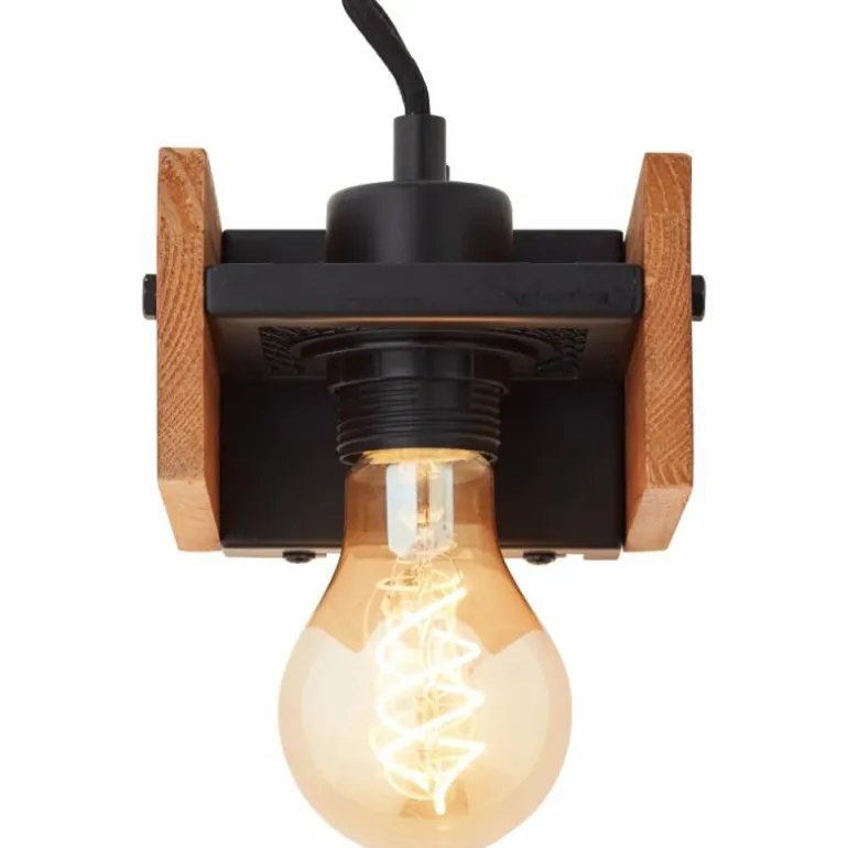 Applique murale Brilliant Calandra Bois clair, Noir, 1 lumière