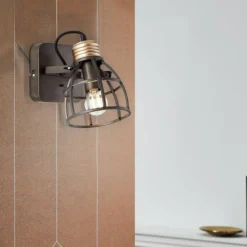 Applique murale Brilliant-Leuchten Reece Noir, 1 lumière