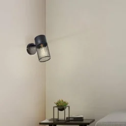 Applique murale Brilliant Kamolo Noir, 1 lumière