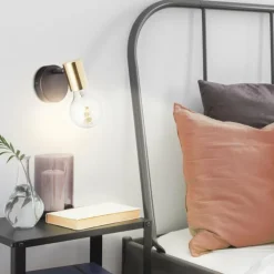 Applique murale Brilliant Kerry Or, Noir, 1 lumière