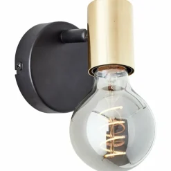 Applique murale Brilliant Kerry Or, Noir, 1 lumière