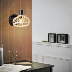 Applique murale Brilliant Norah Noir, 1 lumière