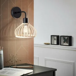 Applique murale Brilliant Norah Noir, 1 lumière