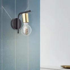 Applique murale Brilliant Kerry Laiton, Noir, 1 lumière