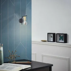 Applique murale Brilliant Kerry Laiton, Noir, 1 lumière