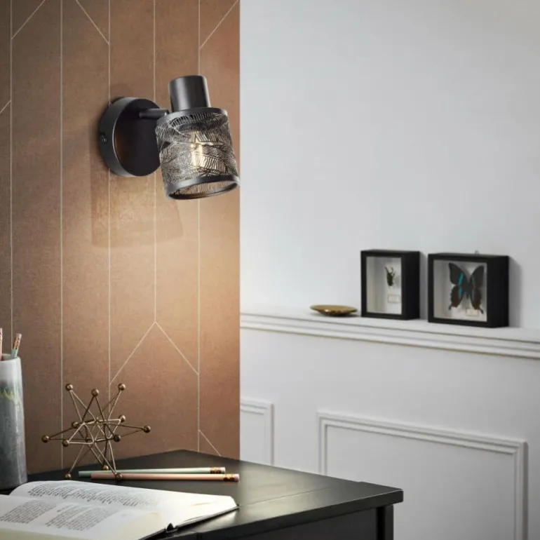 Applique murale Brilliant Bano Noir, 1 lumière