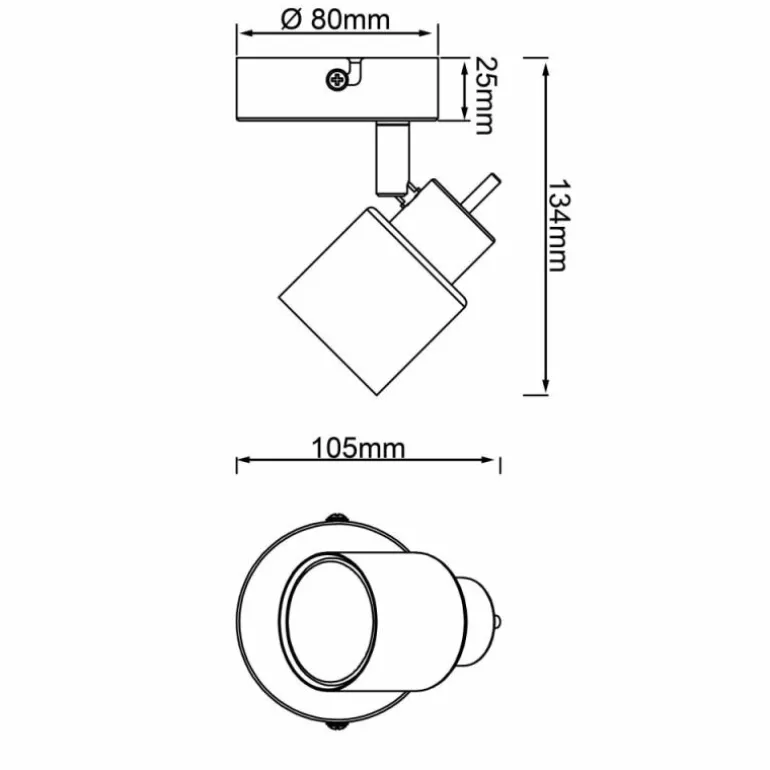 Applique murale Brilliant Andres LED Noir, 1 lumière