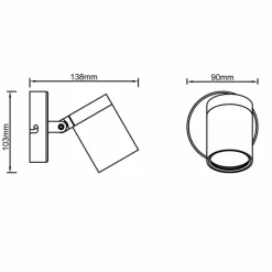 Applique murale Brilliant Alessia Noir, 1 lumière